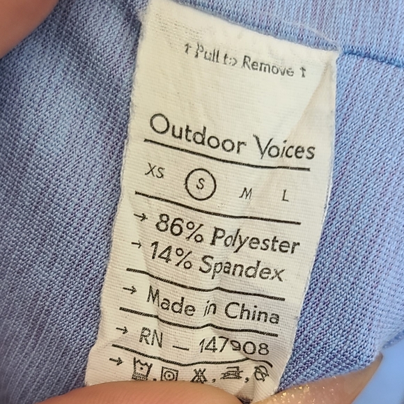 Outdoor Voices Smokey Blue Slashback Activewear Crop Top Sports Bra - Picture 5 of 7